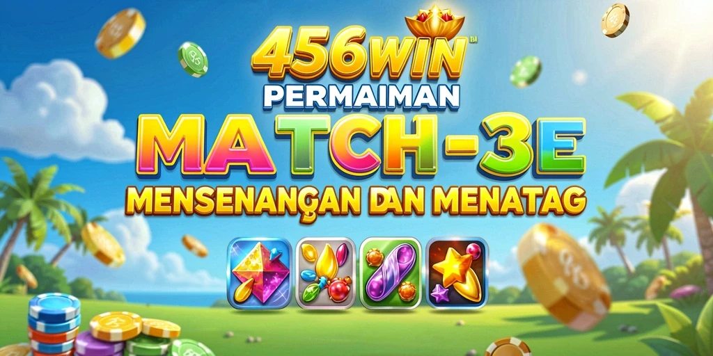 Tampilan gameplay seru dalam 456WIN, permainan Match-3 yang adiktif.