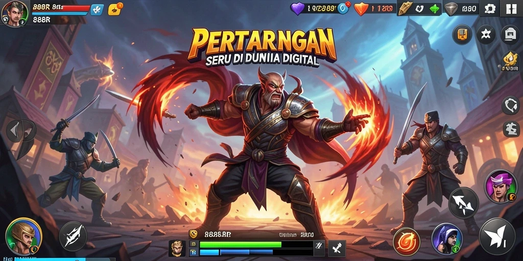 Screenshot dari gameplay pertarungan seru di 888R.