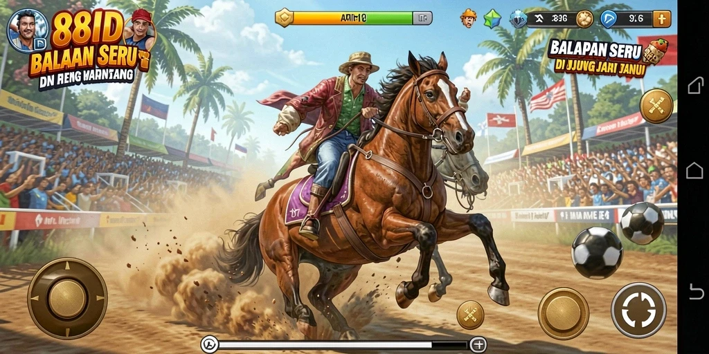 Gameplay Racing seru dengan mobil dan trek yang bervariasi.