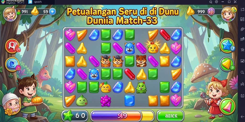 Screenshot gameplay seru dari game Match-3 9939.