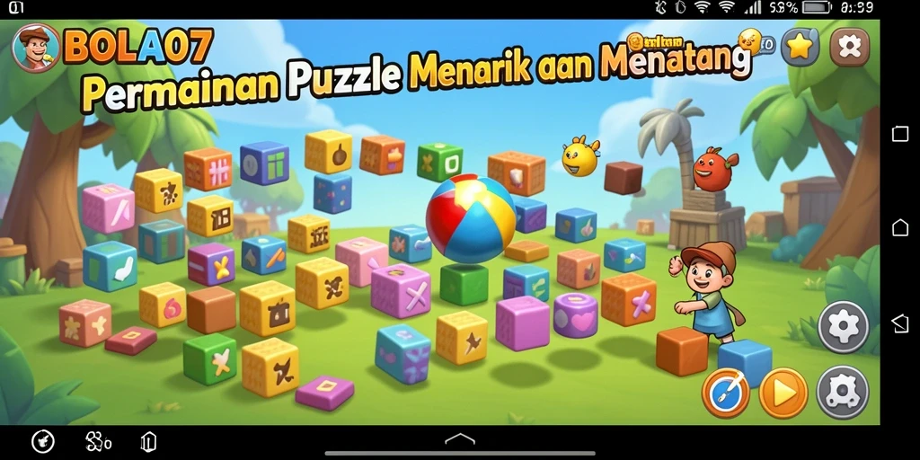 Tampilan menarik dari gameplay BOLA07 yang penuh tantangan puzzle.