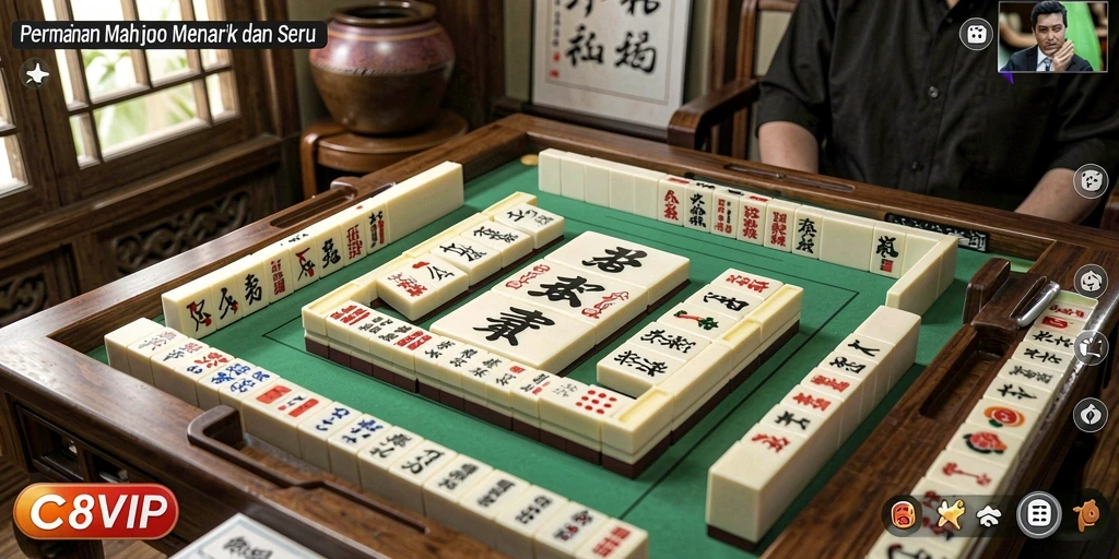 Tampilan gameplay C8VIP yang menarik dan penuh strategi Mahjong.