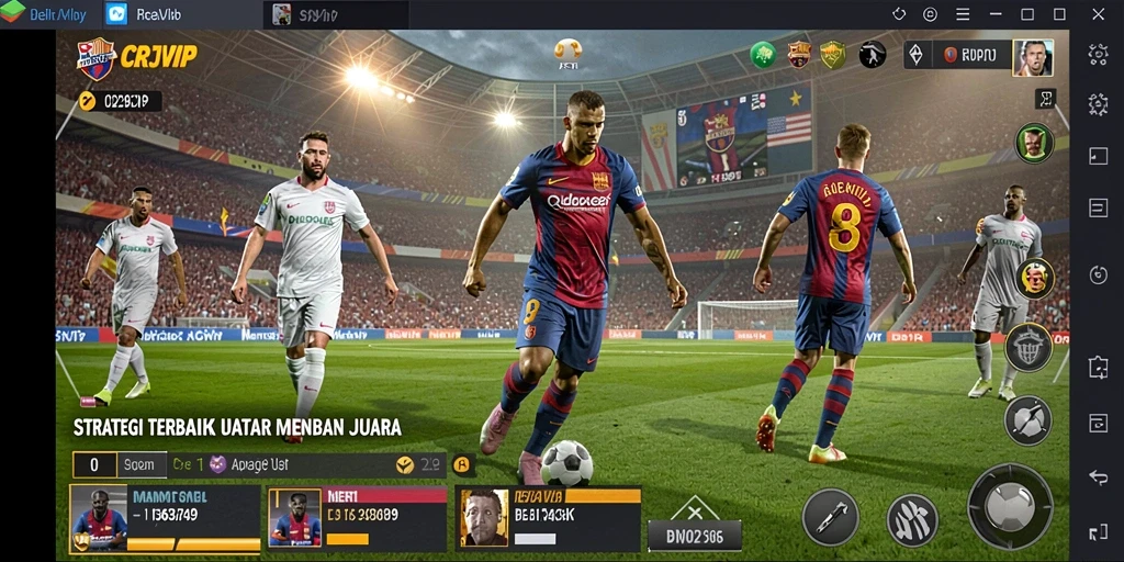 Tangkapan layar gameplay menunjukkan pertempuran strategi di CR7VIP.