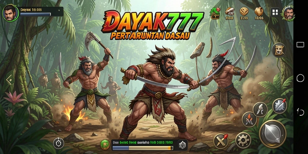 Tangkapan layar dari permainan DAYAK777 menampilkan pertarungan yang intens.