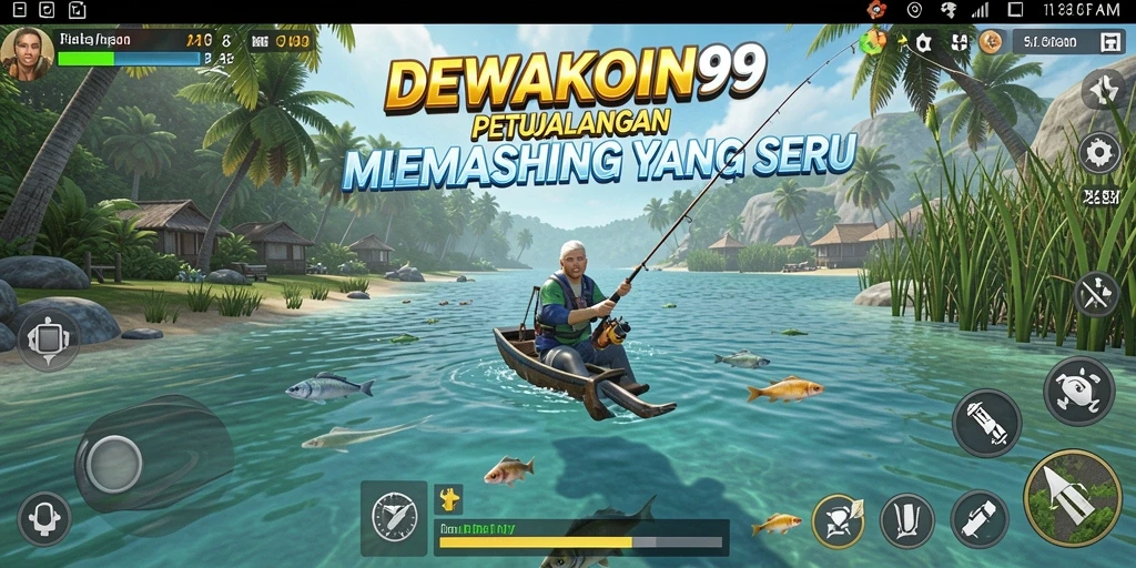 Gameplay seru dalam DEWAKOIN99 saat menangkap ikan.