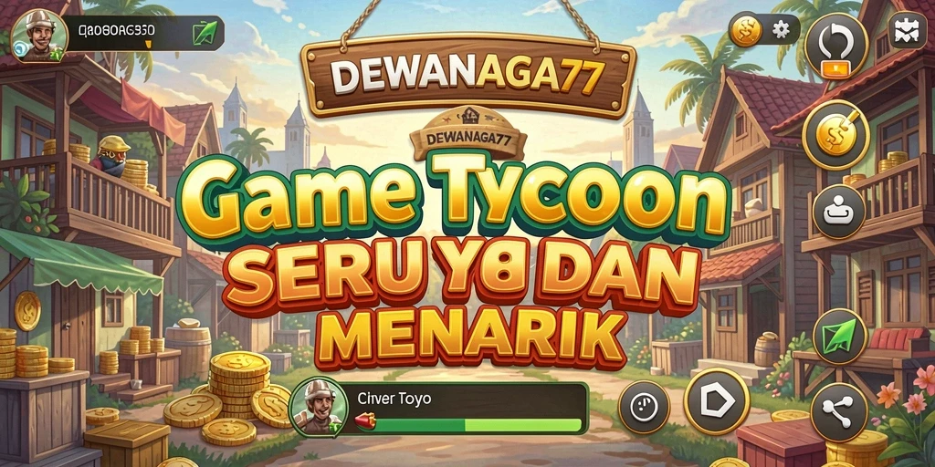 Tangkapan layar gameplay DEWANAGA77 yang memperlihatkan pengelolaan bisnis Tycoon.