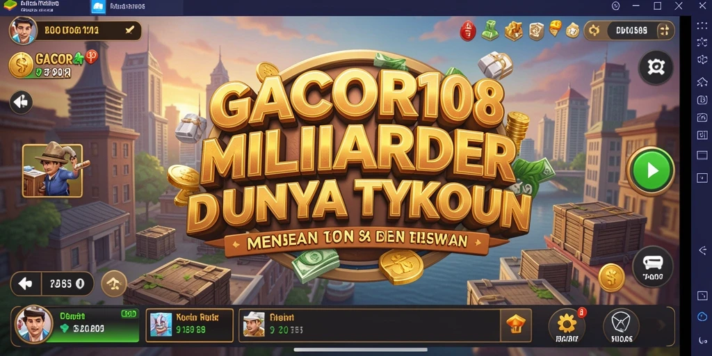 Screenshot utama GACOR108 menunjukkan pemain mengelola bisnis Tycoon.