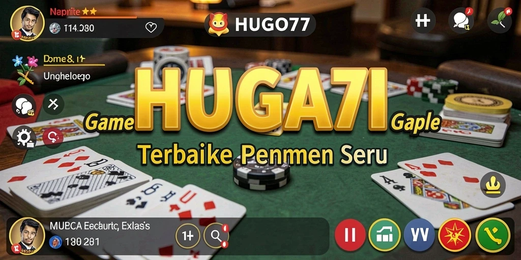 Screenshot gameplay HUGO77 menunjukkan serunya permainan Gaple.