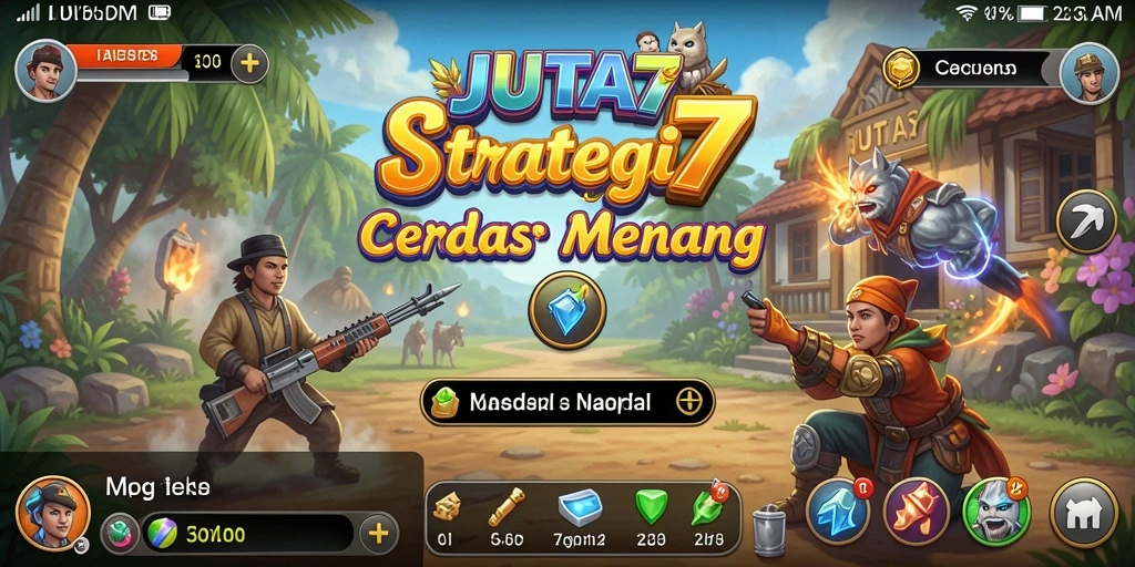 Tampilan gameplay JUTA7 yang dinamis dan mendebarkan.