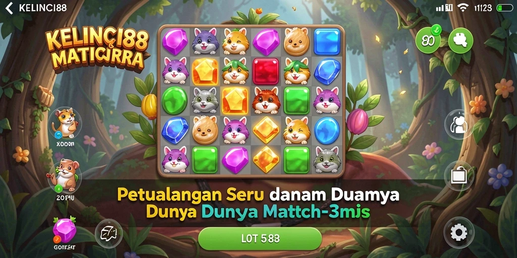 Tampilan gameplay KELINCI88 yang penuh warna dan menarik.