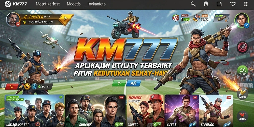 Tampilan utama KM777 dengan berbagai fitur utility.