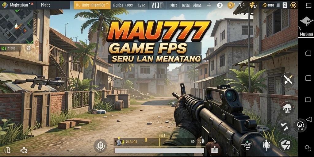 Screenshot MAU777 menampilkan aksi tembak-menembak yang intens di medan perang.