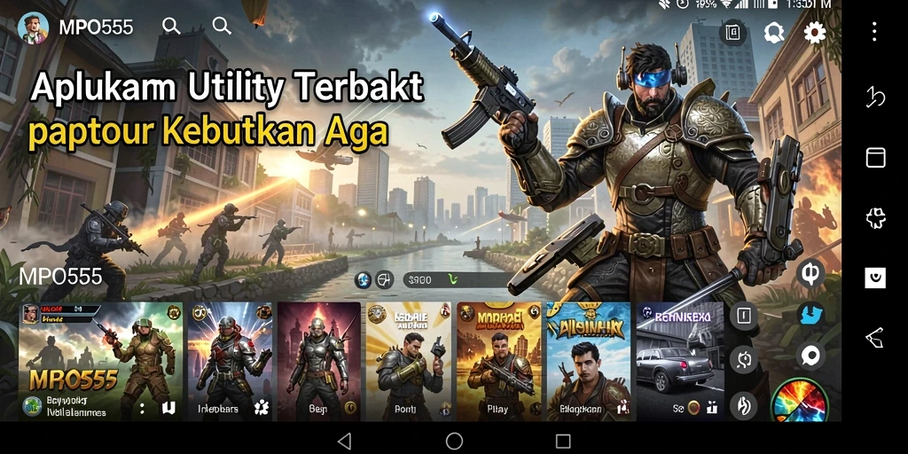 Tampilan antarmuka utama MPO555 dengan berbagai fitur Utility.