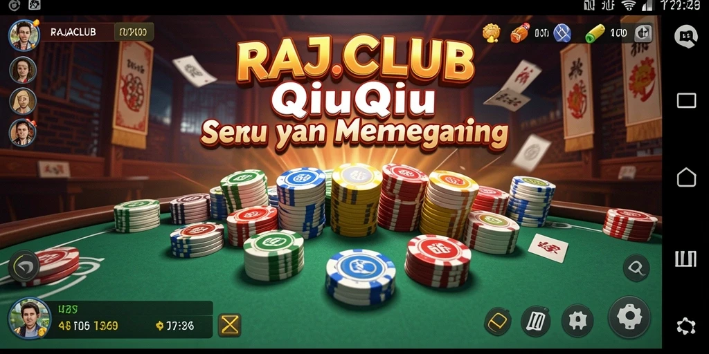 Menampilkan gameplay QiuQiu yang seru di RAJACLUB.