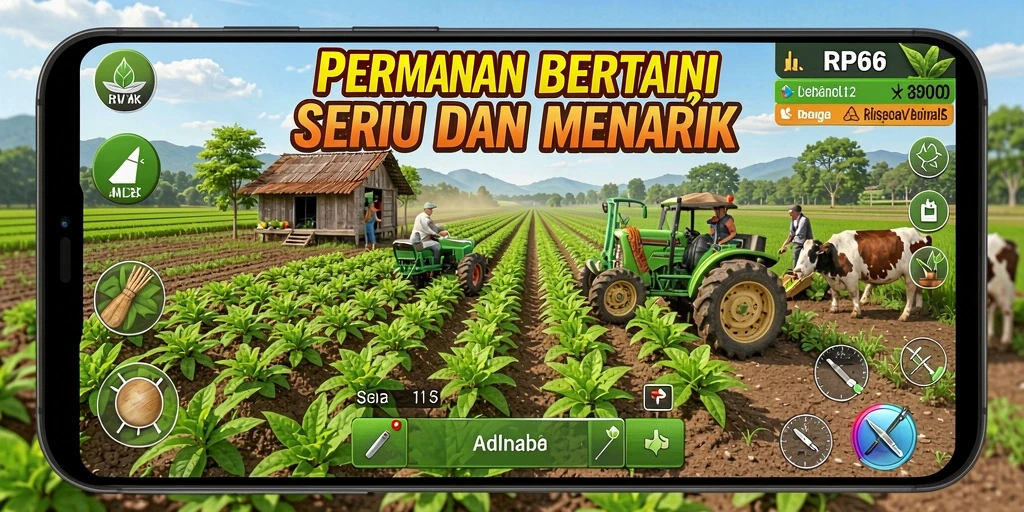 Tampilan gameplay menampilkan aktivitas bertani yang menarik di RP66.