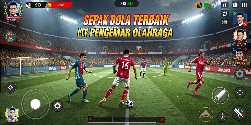 Tampilan gameplay S13 yang menakjubkan dalam pertandingan sepak bola.