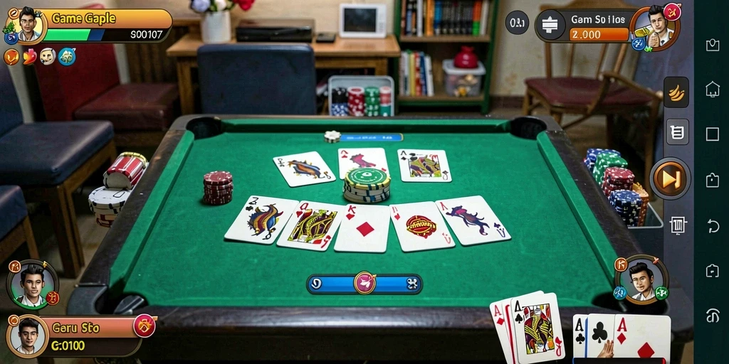 Tampilan gameplay seru dalam SD107 dengan suasana Gaple yang kental.