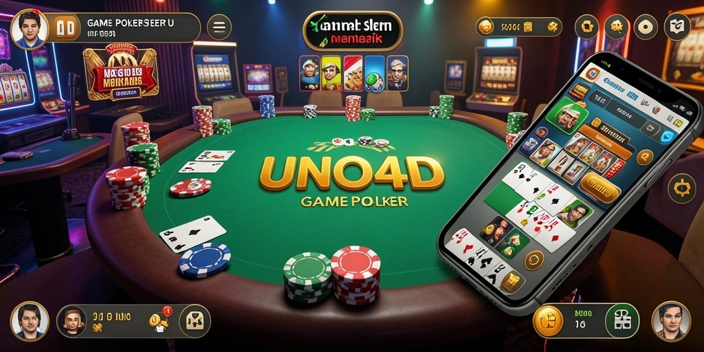 Tampilan gameplay Poker yang mendebarkan dalam UNO4D.