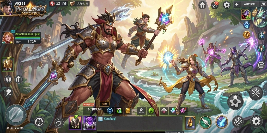 Tampilan gameplay WK888 yang mendebarkan dalam petualangan MMORPG.